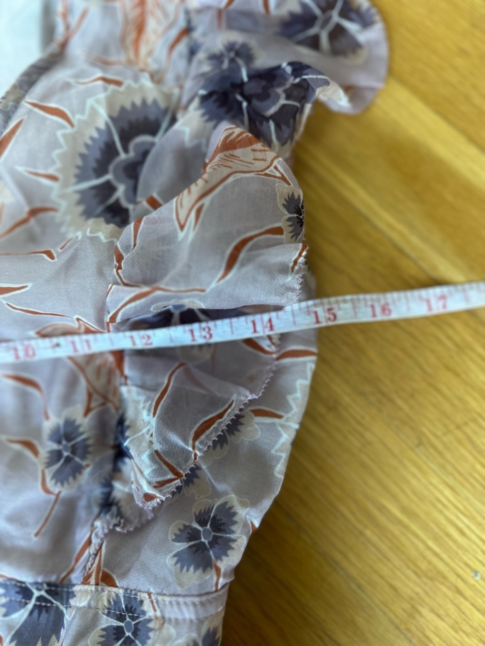NEW Current Air Sleeveless Floral Ruffle Mini Dress Lilac Orange Grey Size XS - Picture 7 of 10